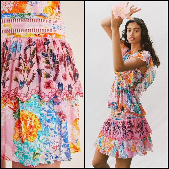 Anthro Bhanuni by Jyoti Floral Tiered Skirt - Picture 2 of 9